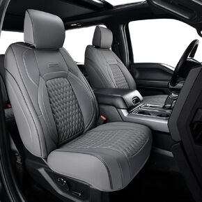 Coverado RAM 1500 Seat Covers, Faux Leather Car Seat Covers Fit for 2009-2018 Dodge RAM 1500 2500 3500 Trucks Seat Covers Automotive Seat Covers Protector for Car (Front, Gray) in Kuwait