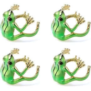 4PCS Tree Frog Ring for Women, Adjustable Cute Tree Frog Rings Set Open Finger Rings Funny Green Frogs Jewelry Frogs Shaped Finger Ring Funny Gift Jewelry for Women in Kuwait