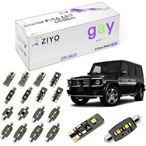 ZIYO LED Interior Light kit for Mercedes Benz G Class W463 2013-2018 Dome Light Bulbs Replacement Package, 6000K Xenon White LED Lights Accessories Upgrade (19 Bulbs) in Kuwait