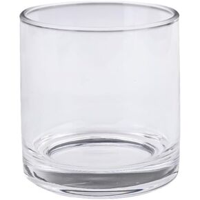 مزهرية مزخرفة على شكل اسطوانة من الزجاج الشفاف لحاوية الزهور الطويلة للمنزل والمناسبات (20 × 10 × 10 سم) in Kuwait