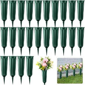 مزهريات المقبرة للقبر مع المسامير حامل زهرة المقبرة للمقبرة حامل زهرة المقبرة المزهريات البلاستيكية لتزيين الزهور للقبر 24 قطعة in Kuwait