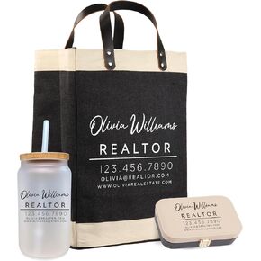 VANESSA ROSELLA Personalized Realtor Business Cotton Canvas Jute Bag Custom Swag Real Estate Agent Bulk Gift Burlap in Kuwait