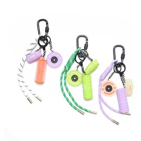 15PCS Fitness Yoga Keychain Set, Gym Accessories with Weight Plate Bottle Large Foam Roller Loops Clips for Keys Bags in Kuwait