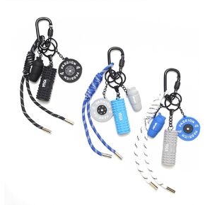 15PCS Fitness Yoga Keychain Set, Gym Accessories with Weight Plate Bottle Large Foam Roller Loops Clips for Keys Bags in Saudi Arabia