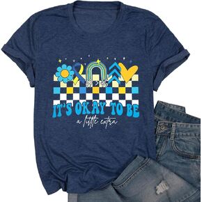 Down Syndrome Awareness Shirt Women The Lucky Few Shirt World Down Syndrome Day Short Sleeve Tops in Kuwait