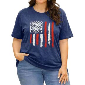 NANYUAYA حجم كبير 250 سنة العلم الأمريكي قميص المرأة الولايات المتحدة الأمريكية نجوم بلايز 250th الذكرى 4th من يوليو الوطنية التذكارية المحملة in Kuwait