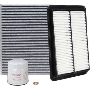 Kefly 16546-5RB1A Engine Air Filter & 15208-65F0E Oil Filter & 27277-6CA0A Cabin Air Filter Fits for 2017-2024 Nissan Kicks 2020-2025 Versa 1.6L in Kuwait