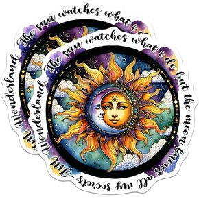 (2 Pack) The Sun Watches What I Do but The Moon Knows All My Secrets Stickers - Mystical Magical - 5 Inches On Longest Side - for Cars, Trucks, Skateboards, Laptops - Made in USA - BMCS0783 in Kuwait