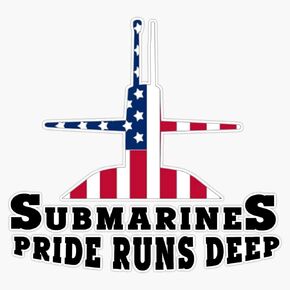 HOF Trading Submariner Us Flag Pride Runs Deep Vinyl Sticker Waterproof Decal Laptop Wall Window Bumper Sticker 5" in Kuwait