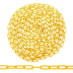 Moxweyeni 3/16" x 32 ft Grade 30 Safety Chain Yellow Coated Carbon Steel Proof Coil Chain for Towing Logging Agriculture Swing Set Fence Gate Barrier Outdoor in Kuwait