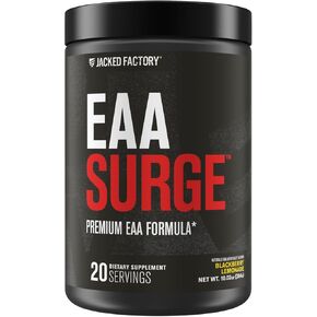 Jacked Factory EAA Surge Essential Amino Acids Powder - EAAS & BCAA Intra Workout Supplement w/L-Citrulline, Taurine, & More for Muscle Building, Strength, Endurance, Recovery - Pineapple, 20sv in Kuwait