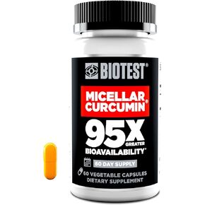 Micellar Curcumin Solid Lipid Turmeric Particles (2 Month Supply) - 95x Greater Absorption Than Piperine Formulas - for Heart Health, Joint Support, Immune Support - 60 Capsules (Pack of 1) in Kuwait