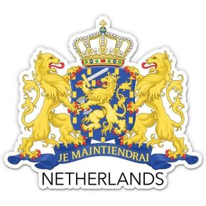 Squiddy Netherlands Coat of Arms Vinyl Sticker | Travel Souvenir Decal for Phone, Laptop, Water Bottle | 3 inch Wide in Kuwait
