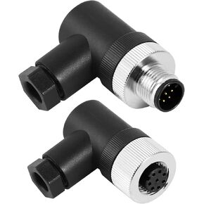 M12 4 دبوس بزاوية يميلية من الذكور والإناث موصل طيران جبل ، موصل دائري صناعي مقاوم للماء ، موصل الأسلاك المصنفة في الهواء الطلق للاتصالات الكهربائية الموثوقة in Kuwait