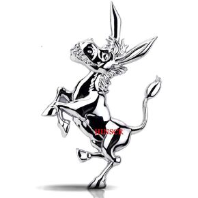 ملصق شعار حمار ثلاثي الأبعاد معدني لغطاء السيارة، ملصق زخرفي لطيف للسيارة والدراجة النارية وحقيبة الظهر للكمبيوتر المحمول (فضي) in Kuwait