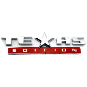 1 Count Silver+Red 3D Texas Edition Emblem Universal Decal for Truck Car Auto Vehicle in Kuwait