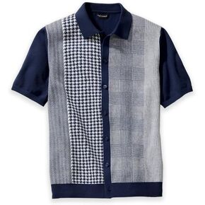 Paul Fredrick Men's Cotton Button Front Polo in Kuwait