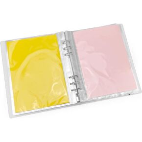 Bercoor 5x8 Index Card Binder Holder, A5 6 Ring Binder, Small Storage Organizer for Photos, Postcards, Recipe Cards, 60 Card Sleeves, Stores up to 120 Pieces Card in Kuwait