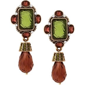 OJERRY البيزنطية الباروك العصور الوسطى الفيكتوري بيان غير النظامية الأخضر البني قلادة تتدلى الأقراط زي المجوهرات والاكسسوارات الزي هدايا رومانسية باردة للنساء المتدلية في الثلاثينيات من العمر in Kuwait