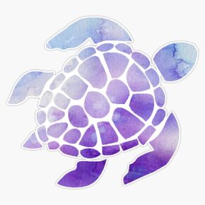 Purple Sea Turtle Vinyl Decal Bumper Sticker 5" in Kuwait