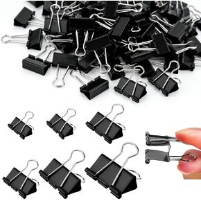 300 Pcs Binder Clips Assorted Sizes, 6 Sizes Jumbo, Large, Medium, Small, Mini and Micro, Metal Paper Clamps, Bulk Black Metal Binding Med Clips Office Supplies for Teachers Business in Kuwait