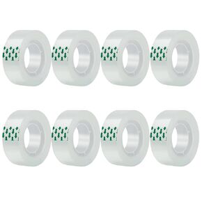 JACMD 12 لفة عبوات شريط شفاف شفاف، 3/4 × 1000 بوصة، شريط لامع متعدد الأغراض للمكتب، المنزل، المدرسة، التعبئة والتغليف، وتغليف الهدايا in Kuwait