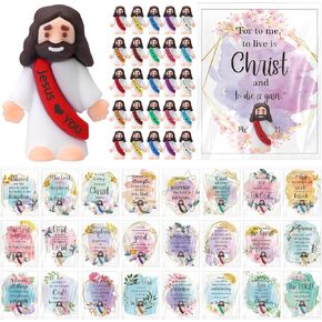 50 مجموعة من شخصيات يسوع يحبك مع بطاقة، وجيب يسوع مع بطاقات مباركة للتأكيد الديني المسيحي كهدية عيد الفصح (نمط شائع) in Kuwait