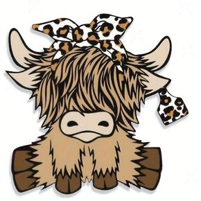 2pcs Cute Highland Cow Stickers - Stylish & Simple Design Decals for Cars, Trucks, Motorcycles, Laptops, Water Bottles, Walls, Mugs, Toolboxes in Kuwait