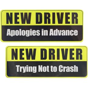 2PCS New Driver Magnet for Car,Funny New Driver Sticker Magnet for Car with Reflective Designs,Magnetic Automotive Exterior Accessories News Drivers Sticker for Cars Magnets in Kuwait