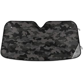 مظلة واقية من الشمس للزجاج الأمامي للسيارة مموهة من الأكورديون قابلة للطي للزجاج الأمامي للسيارة والشاحنات وسيارات الدفع الرباعي، مقاس 55 × 27.6 بوصة in Kuwait