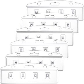 6PCS Horizontal Half Card Badge Holders, Frosted Rigid Clear Plastic ID Card Holder, Hard Transparent Protectors Sleeves for POS Magnetic Swipe Cards, IDs, Credit Cards and Passes in Kuwait