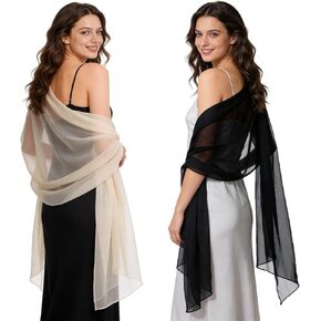 2pcs Chiffon Shawls and Wraps for Evening Dresses Women Elegant Soft Silky Wraps Wedding Bridal Scarf in Kuwait