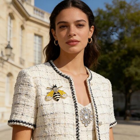 3 قطع من إكسسوارات دبوس بروش النحل الكريستالي باللون الذهبي للنساء، إكسسوارات فستان على شكل حشرة بيضاء لطيفة باللون الأصفر والأبيض لحفلات الزفاف والأم والزوجة والعائلة والأصدقاء in Kuwait