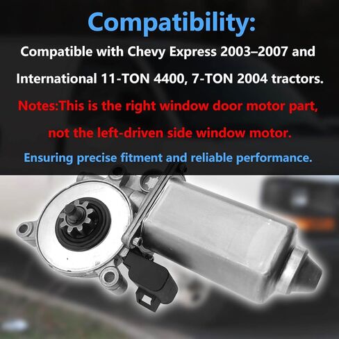 2505420C91 Left Driver Side Power Window Regulator Motor Replacement for Chevy Express 2003-2007, International 11-TON 4400 7-TON 2004 Tractors, OEM# 16639429 Window Lift Motor Assembly in Saudi Arabia