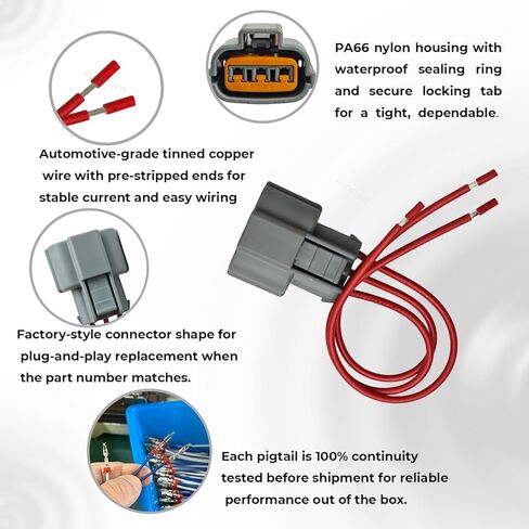 Front Turn Signal 3-Pin Connector Pigtail, Compatible with Hyundai Elantra 2019-2020 (SE, SEL, Value Edition, Limited, Eco; excludes Sport) in Saudi Arabia