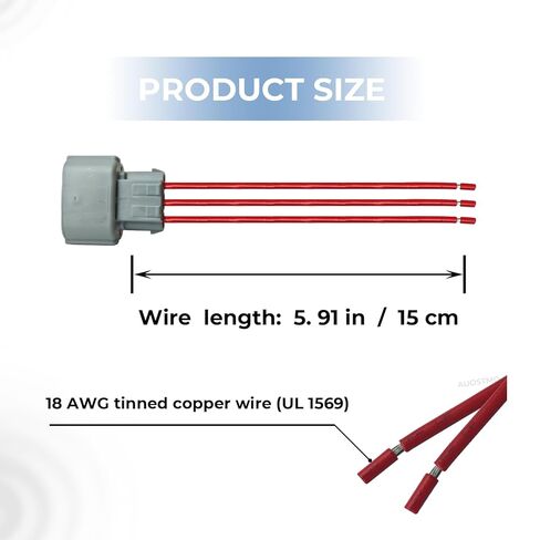 Front Turn Signal 3-Pin Connector Pigtail, Compatible with Hyundai Elantra 2019-2020 (SE, SEL, Value Edition, Limited, Eco; excludes Sport) in Saudi Arabia