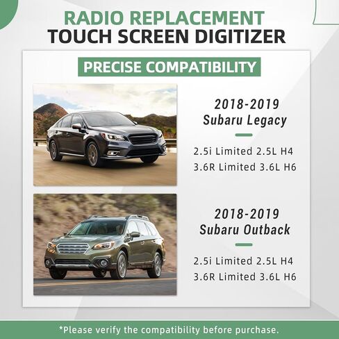 High Version Touch Screen Digitizer, TEL/MAP Button, Fit for 2018-2019 Subaru Legacy & Outback 8'' Radio Touch Screen Digitizer - Replace 86471-AL65A, 86471-AL68A, 86471-AL65B Screen Digitizer in Kuwait