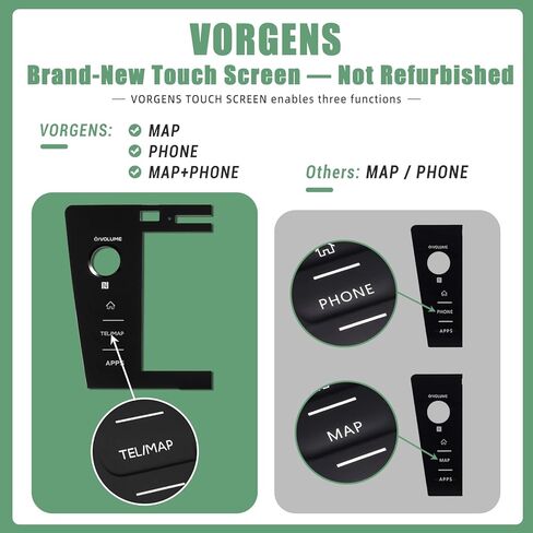 High Version Touch Screen Digitizer, TEL/MAP Button, Fit for 2018-2019 Subaru Legacy & Outback 8'' Radio Touch Screen Digitizer - Replace 86471-AL65A, 86471-AL68A, 86471-AL65B Screen Digitizer in Kuwait