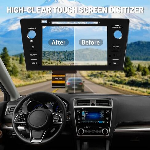 High Version Touch Screen Digitizer, TEL/MAP Button, Fit for 2018-2019 Subaru Legacy & Outback 8'' Radio Touch Screen Digitizer - Replace 86471-AL65A, 86471-AL68A, 86471-AL65B Screen Digitizer in Kuwait