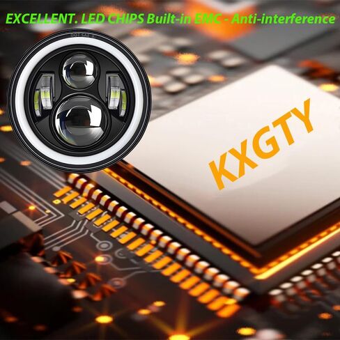 H6024 2 قطعة 7 بوصة مصابيح أمامية LED مع ضوء النهار الجري لسيارة جيب رانجلر JK JKU LJ TJ CJ GMC تشيفي فورد دودج مازدا مياتا نيسان ماك VW AM General Hummer H1 H2 Land Rover Defender سوزوكي in Kuwait