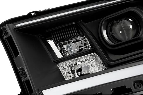 Pair Projector Headlight Compatible with 2007-2017 Toyota Tundra Sequoia w/C Shape LED Tube Bar Headlamp Assembly Clear Lens+Black Housing Replacement for TO2503171 TO2502171 LH&RH in Kuwait