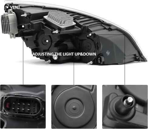 LED Headlights Assembly Compatible with 2018-2024 Freightliner Cascadia,Black Housing (Passenger Side) in Kuwait