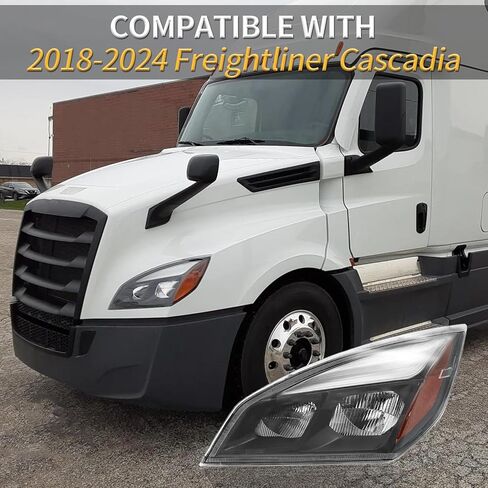 LED Headlights Assembly Compatible with 2018-2024 Freightliner Cascadia,Black Housing (Passenger Side) in Kuwait