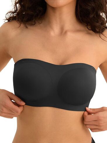 Wireless Strapless Bras for Women, S-2XL, Seamless Bandeau Bralette with Light Padding, Anti-Slip Tube Top Bra in Kuwait