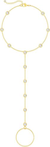 Gold Hand Chain Bracelet for Women, 14K Gold Plated Finger Ring Bracelets for Women Trendy, Dainty Simple Waterproof Bracelet Fashion Jewelry for Women in Kuwait