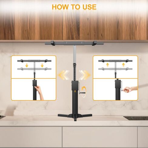 رافعة رفع الخزانة لتثبيت الخزانة، نظام دعم أداة اليد الثالثة قابل للتعديل مع حامل 440 رطل، مقبس جدار جاف متعدد الوظائف (48 بوصة) in Kuwait