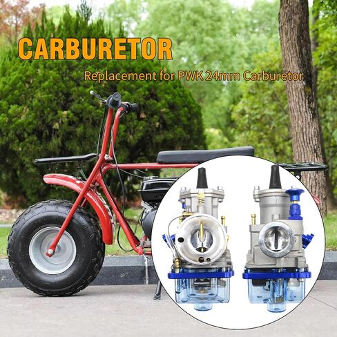 PWK 24mm Carburetor Kit with Throttle Cable and Main Jets (Blue), Replacement for Coleman CT200U BT200X, Replacement for Honda GX160 GX200 6.5HP in Kuwait