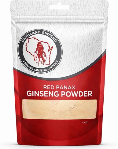 Red Panax Ginseng Powder with Natural Ginsenosides (16 oz)- Supports Healthy Energy, Vitality, Mood and More, Korean Panax Ginseng Root Powder for Smoothies, Coffee or Drinks (2 Packs) in Kuwait
