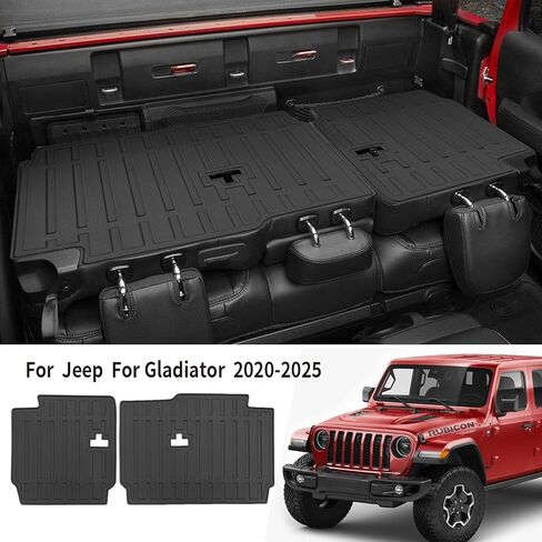 لـ 2020-2025 2026 Jeep Gladiator JT حصير مسند ظهر المقعد الخلفي لجميع الأحوال الجوية TPE بساط حماية لملحقات Jeep Gladiator JT (حصير مسند الظهر) in Kuwait