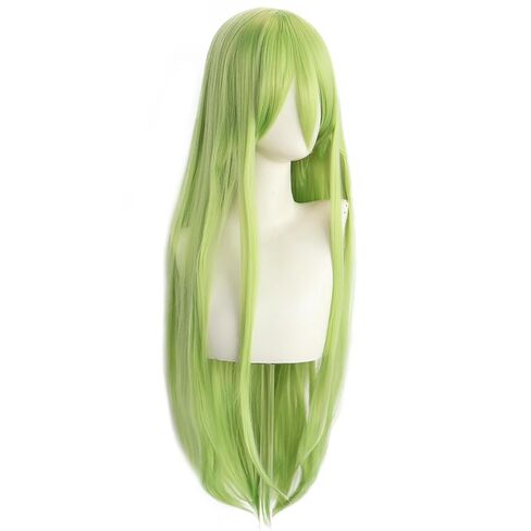 Hair Cap+ Green Wigs for Women Long Green Straight Hair with Bangs Women Christmas Wigs St Patrick Day Halloween Cosplay Christmas Party Anime Themed Party Costume Outfits in Saudi Arabia